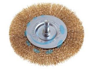 SPAZZOLA A DISCO CIRCOLARE FILI ACCIAIO PER TRAPANO - ø mm. 40 codolo mm.6 PG 468.50 - Marca PG - Cod: 99165