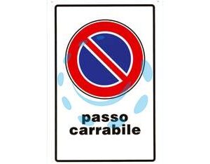 CARTELLO "PASSO CARRABILE" - cm.20x30h. - Marca  - Cod: 49399