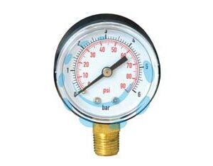 MANOMETRO PER POMPE CON ATTACCO RADIALE VERTICALE - DN ø mm.55 attacco radiale raccordo M 1/4" - Marca  - Cod: 84475