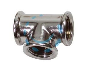 TEE FEMMINA FEMMINA OTTONE CROMATO - FF 1/2" - Marca  - Cod: 92562