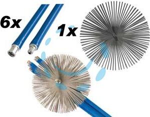 KIT SPAZZACAMINO - 6 aste da cm.140 + 1 scovolo cm.25 - Marca  - Cod: 69076