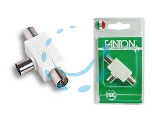 PRESA MULTIPLA TV A 2 USCITE IN BLISTER - mm.9,5 37060 - Marca FANTON - Cod: 14977