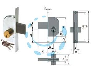 SERRATURA DA INFILARE PER CANCELLI SOLO CATENACCIO 42120 - mm.30 (42120300) - Marca CISA - Cod: 65412