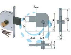 SERRATURA DA INFILARE PER CANCELLI SOLO CATENACCIO 42020 - mm.50 (42020500) - Marca CISA - Cod: 65344