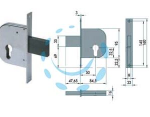 SERRATURA DA INFILARE PER CANCELLI SOLO CATENACCIO 42022 - mm.50 (42022500) - Marca CISA - Cod: 65351