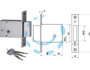 SERRATURA DA INFILARE 1501 - mm.40 (15010040) - Marca ISEO - Cod: 69182