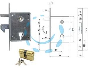 SERRATURA PER CANCELLI SCORREVOLI A GANCIO SPORGENTE E PERNO 7700400 - mm.50 (7700400) - Marca ISEO - Cod: 68963