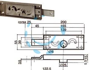 SERRATURA SERRANDA LATERALE CILINDRO FISSO TONDO - DX (6411.000) - Marca PREFER - Cod: 76487