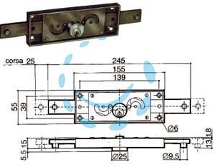 SERRATURA SERRANDA CENTRALE CILINDRO FISSO TONDO 6211 - (6211.000) - Marca PREFER - Cod: 76470