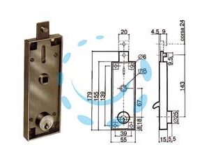 SERRATURA SERRANDA BASCULANTE CILINDRO FISSO TONDO 6551  - Marca PREFER - Cod: 76531