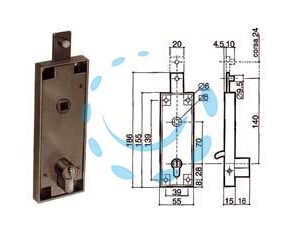 SERRATURA SERRANDA BASCULANTE CILINDRO SFILABILE SAGOMATO 6561  - Marca PREFER - Cod: 76548