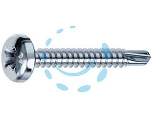 VITI AUTOPERFORANTI TESTA CILINDRICA ACCIAIO ZINCATO BIANCO - ø mm.3,5x13 - Marca MUSTAD - Cod: 86608