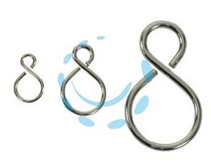 GANCI AD "S" IN ACCIAIO NICHELATO - ø mm.1.8x17x26 - Marca  - Cod: 4152
