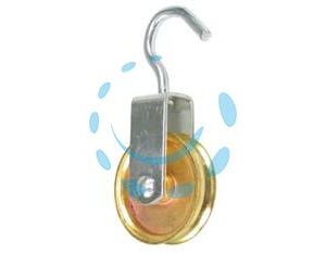 CARRUCOLA CON GANCIO RUOTA OTTONATA - ø mm.25x11 - Marca - Cod: 4817