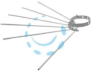 STENDIBIANCHERIA A RAGGERA 6 RAGGI PER STUFE SMALTATO BIANCO - ø cm.8/15 regolabile con sei aste da cm.43 - Marca  - Cod: 116