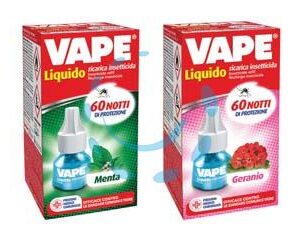 RICARICA LIQUIDA PER ELETTROEMANATORI 480 ORE MENTA/GERANIO  - Marca VAPE - Cod: 5456