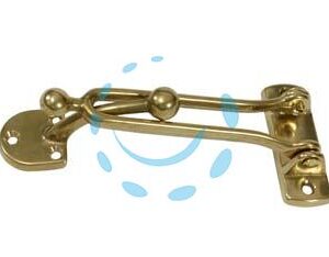 FERMAPORTE CON GANCIO IN OTTONE LUCIDO - mm.130x60h. - Marca - Cod: 9874