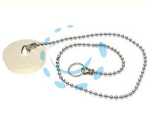 TAPPO IN GOMMA BIANCA CON CATENA - ø mm.40 - Marca  - Cod: 26468