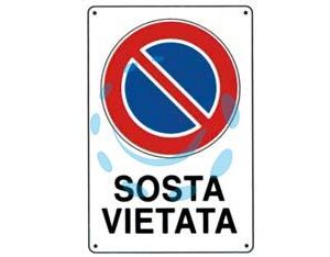 CARTELLO "SOSTA VIETATA" - cm.20x30h. - Marca  - Cod: 49382