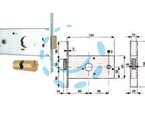 SERRATURA INFILARE PER FASCE CATEN. 1 MANDATA E SCR. MM.64 H 288600 - mm.60 (288.60.0) - Marca MG - Cod: 53426