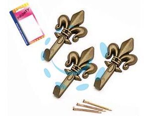 GANCI PER QUADRI GIGLIO BRONZO MM.47 IN BLISTER - in bl.3 pz. - Marca  - Cod: 77200