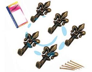 GANCI PER QUADRI GIGLIO BRONZO MM.33 IN BLISTER - in bl.5 pz. - Marca - Cod: 77217