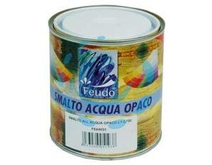 SMALTO ALL'ACQUA OPACO IN BARATTOLO (WASSER LACK LUX) - ml.750 bianco opaco - Marca FEUDO - Cod: 84031