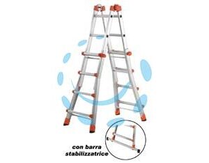 SCALA MULTIFUNZIONE TELESCOPICA "PEPPINA" EN 131 4+4 g.- ap. cm.378h.- cm.55x24x115h.- Kg.11 AL020 - Marca GIERRE - Cod: 92821