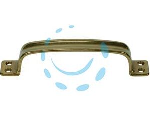 MANIGLIA SCANALATA IN OTTONE LUCIDO - mm.140x25h. - interfori mm.130 - Marca  - Cod: 100175