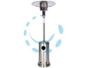 OMBRELLO TERMICO A INFRAROSSI 12 KW INOX - misure ø cm.82x230h. - peso kg.22 - Marca SYNTESY - Cod: 105958