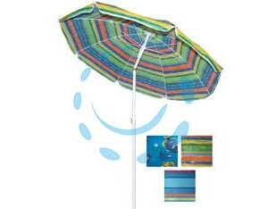 OMBRELLONE DA SPIAGGIA IN NYLON FANTASIA TONDO CM.200 - colori assortiti - Marca VETTE - Cod: 109482