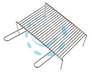 GRIGLIA PESANTE CON PIEDI 2 MANICI - cm.50x35x7h. - Marca  - Cod: 118910