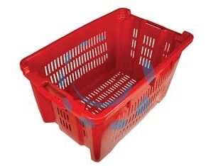 CESTA ORTOFRUTTA TUTTA FORATA IMPILABILE - lt.40 cm.56x35x31h. (bancale pz 245) - Marca ICS - Cod: 122115