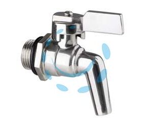 RUBINETTO A LEVA ACCIAIO INOX PER FUSTI E SERBATOI - M 1/2" - Marca - Cod: 150224