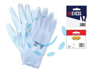 GUANTI DA LAVORO IN POLIESTERE PALMO IN POLIURETANO - tg.S misura 7 - Marca EXCEL - Cod: 139939