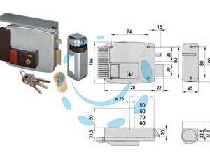 ELETTROSERRATURA PER CANCELLI CON TETTO E PULSANTE INTERNO 11731 - mm.60 DX (11731601) - Marca CISA - Cod: 153584