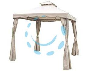GAZEBO IN METALLO CON CHIUSURE LATERALI - dimensioni mt.3x3x2,6/2h. - Marca VETTE - Cod: 157070