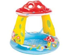 PISCINA GONFIABILE TONDA "FUNGO" CON PARASOLE 1-3 ANNI - ø cm.102x89h. - peso kg.1,50 (57114) - Marca INTEX - Cod: 163972