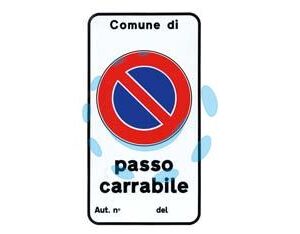 CARTELLO "PASSO CARRABILE AUTIZZAZIONE N." - cm.25x45h. - Marca  - Cod: 167222