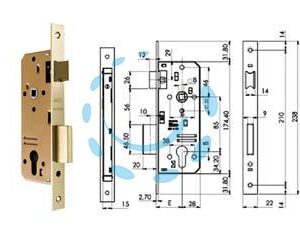 SERRATURA DA INFILARE PER PORTONCINO A CILINDRO 200N - mm.25 (200N251) - Marca ISEO - Cod: 476515