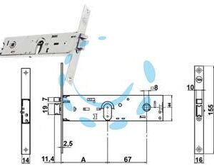 ELETTROSERRATURA INFILARE PER FASCE SOLO SCROCCO MM.44 H 85400 - mm.70 (Y8540070080VNE) - Marca YALE - Cod: 172370