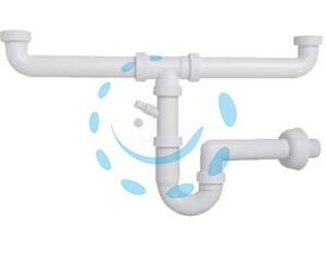 SIFONE MOPLEN A "U" 2 VIE CON SCARICO - 1"1/2 per lavello - Marca  - Cod: 182805