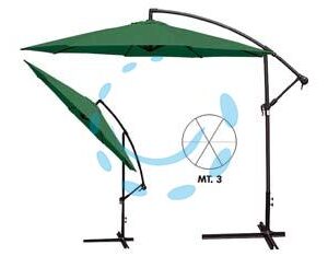 OMBRELLONE IN METALLO TONDO DECENTRATO CON MANOVELLA - ø cm.300 palo ø mm.48 a 6 stecche - Marca VETTE - Cod: 182836