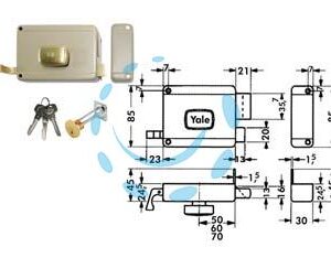SERRATURA DA PORTONCINO CON POMOLO INTERNO CATENACCIO E SCROCCO 6200 - mm.40 DX (Y62000401) - Marca YALE - Cod: 414289