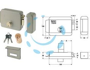 ELETTROSERRATURA PER CANCELLI CON TETTO 6800 - mm.50 DX zincata (Y68000501) - Marca YALE - Cod: 311717