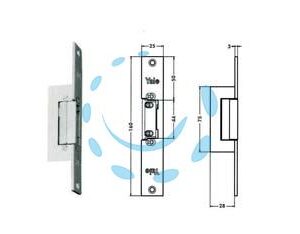 INCONTRO ELETTRICO SIMMETRICO REVERSIBILE CON FERMO 67F0 - cm.16 acciaio finitura grigio (Y67F0504) - Marca YALE - Cod: 189507