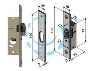 SERRATURA DA INFILARE PER MONTANTI SOLO RULLO 114 - mm.15 (11415010) - Marca WELKA - Cod: 195058