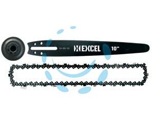 KIT BARRA CARVING+CATENA+CAMPANA FRIZIONE PER MOTOSEGA CM.25 - cm.25-10" - passo 1/4"-050" (mm.1,3) - Marca EXCEL - Cod: 196932