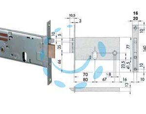 ELETTROSERRATURA DA INFILARE PER FASCE MM.77 H 1445 - mm.70 (14450700) frontale mm.16 - Marca CISA - Cod: 201254