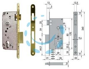 SERRATURA  A INFILARE LOGO BORDO TONDO 5C631 - mm.35 (5C631350) - Marca CISA LOGO - Cod: 201452
